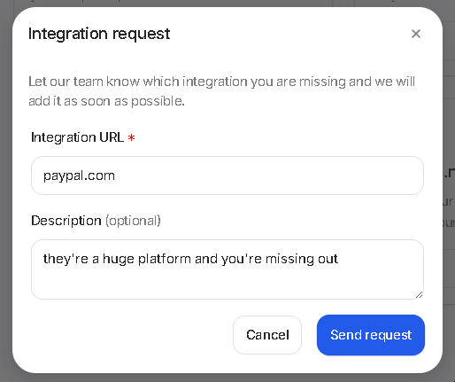 request integration